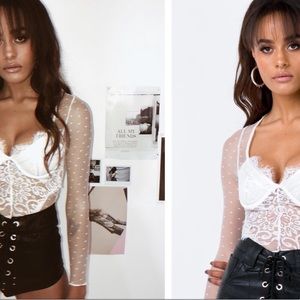 Princess Polly White Lace Bodysuit